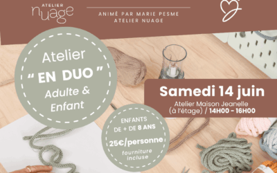 Atelier tricotin en duo, samedi 14 juin (Vertou-44)